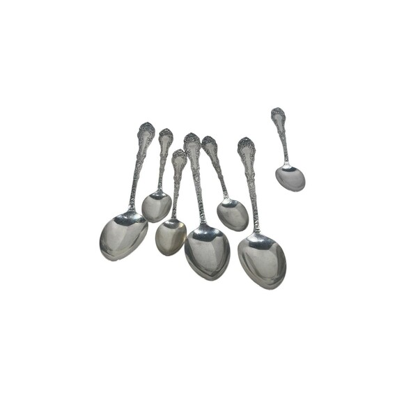 Vintage Rogers Bros XII (3) Serving Spoon & (4) Teaspoon Mixed Lot Of 7 - Picture 10 of 12